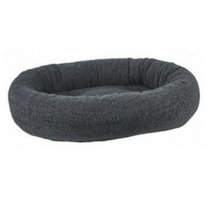 Bowsers Donut Dog Bed Faux Sheepskin Grey Supply