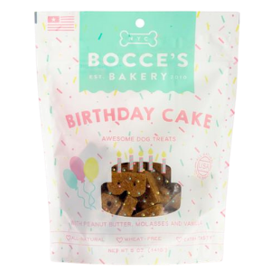 Bocce s Bakery Special Occasion Biscuits Birthday Cake Dog Treats, 5 oz For Sale