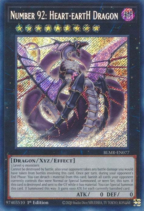 Number 92: Heart-eartH Dragon [BLMR-EN077] Secret Rare Online Sale