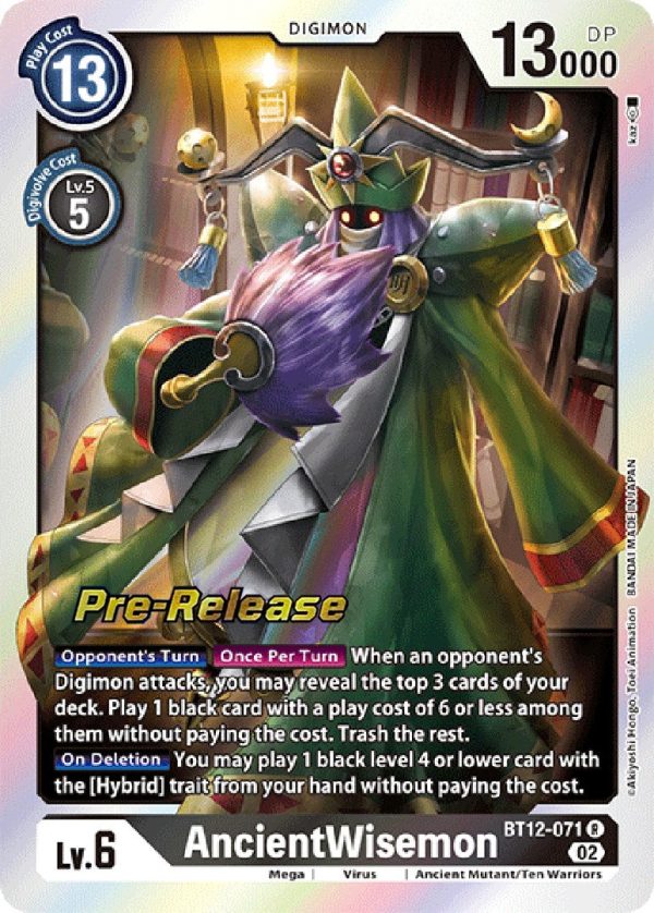 AncientWisemon [BT12-071] [Across Time Pre-Release Cards] on Sale