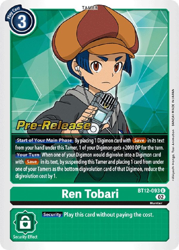 Ren Tobari [BT12-093] [Across Time Pre-Release Cards] For Sale